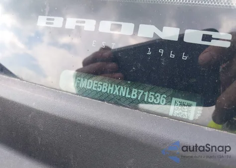 2022 Ford Bronco z USA, uszkodzony, nr VIN 1FMDE5BHXNLB71536